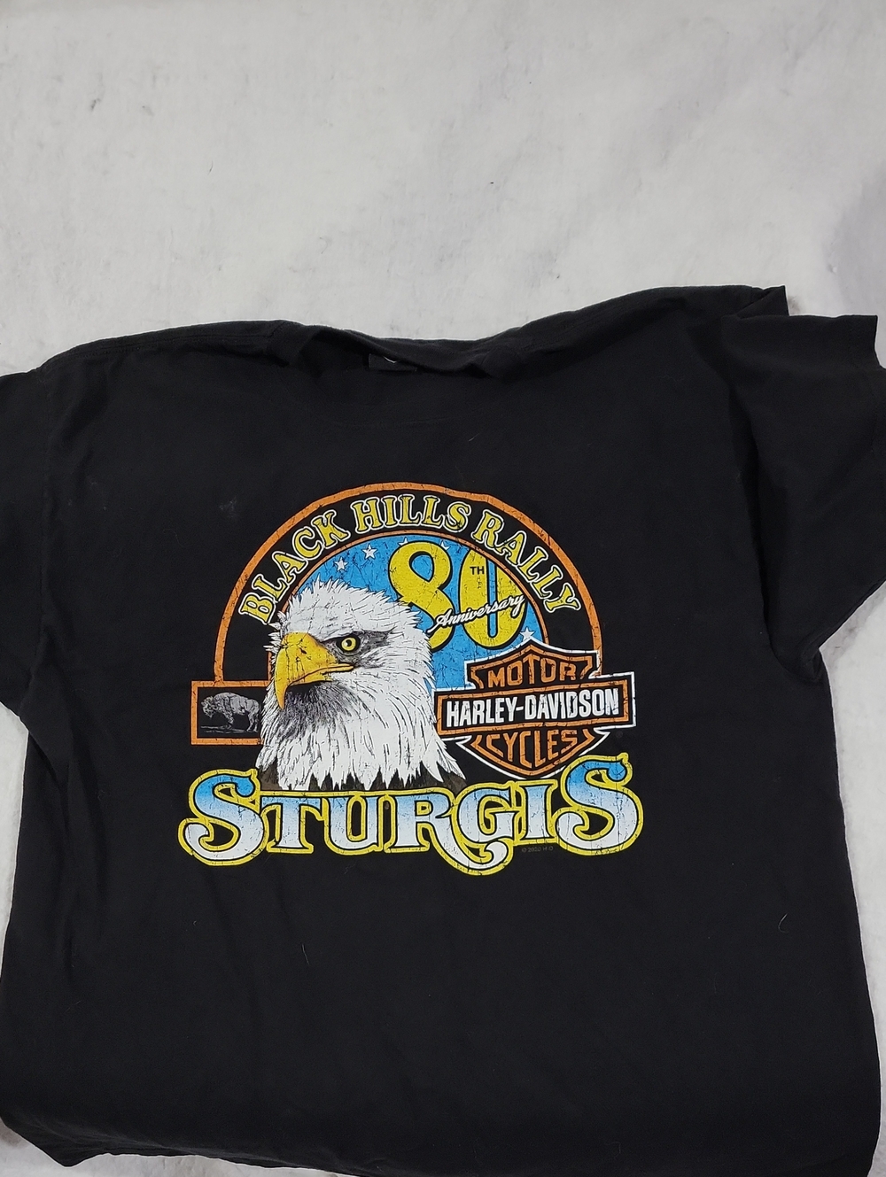 Harley-Davidson Black Tee with Eagle Sturgis Rally Graphic 80th Anniversary